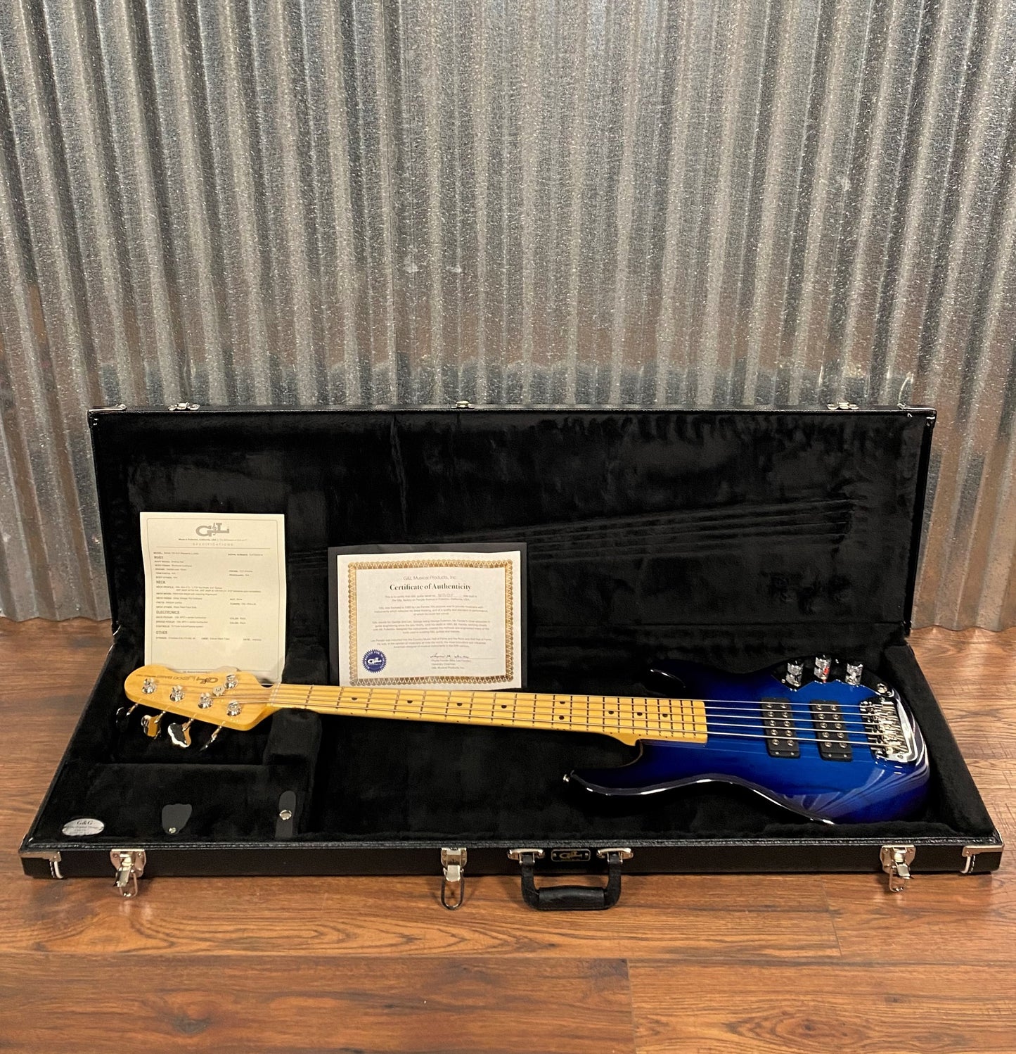 G&L USA CLF L-2500 S750 Blueburst 5 String Bass & Case #3314