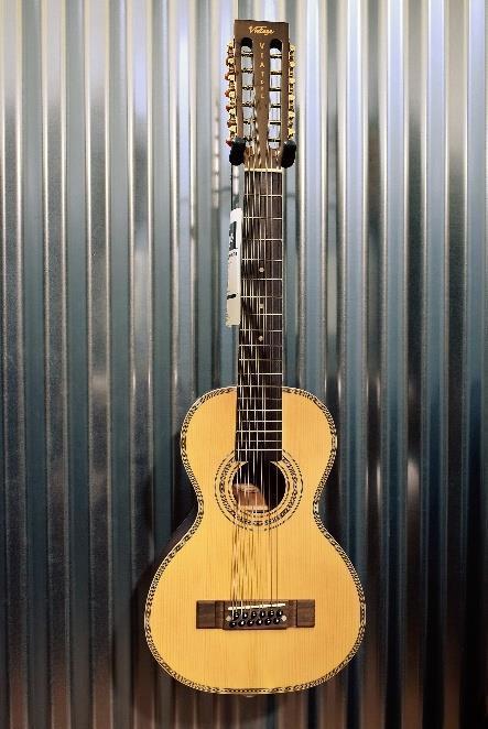Vintage Viator VTR800PB-12 Paul Brett 12 String Acoustic Travel Guitar & Bag #71