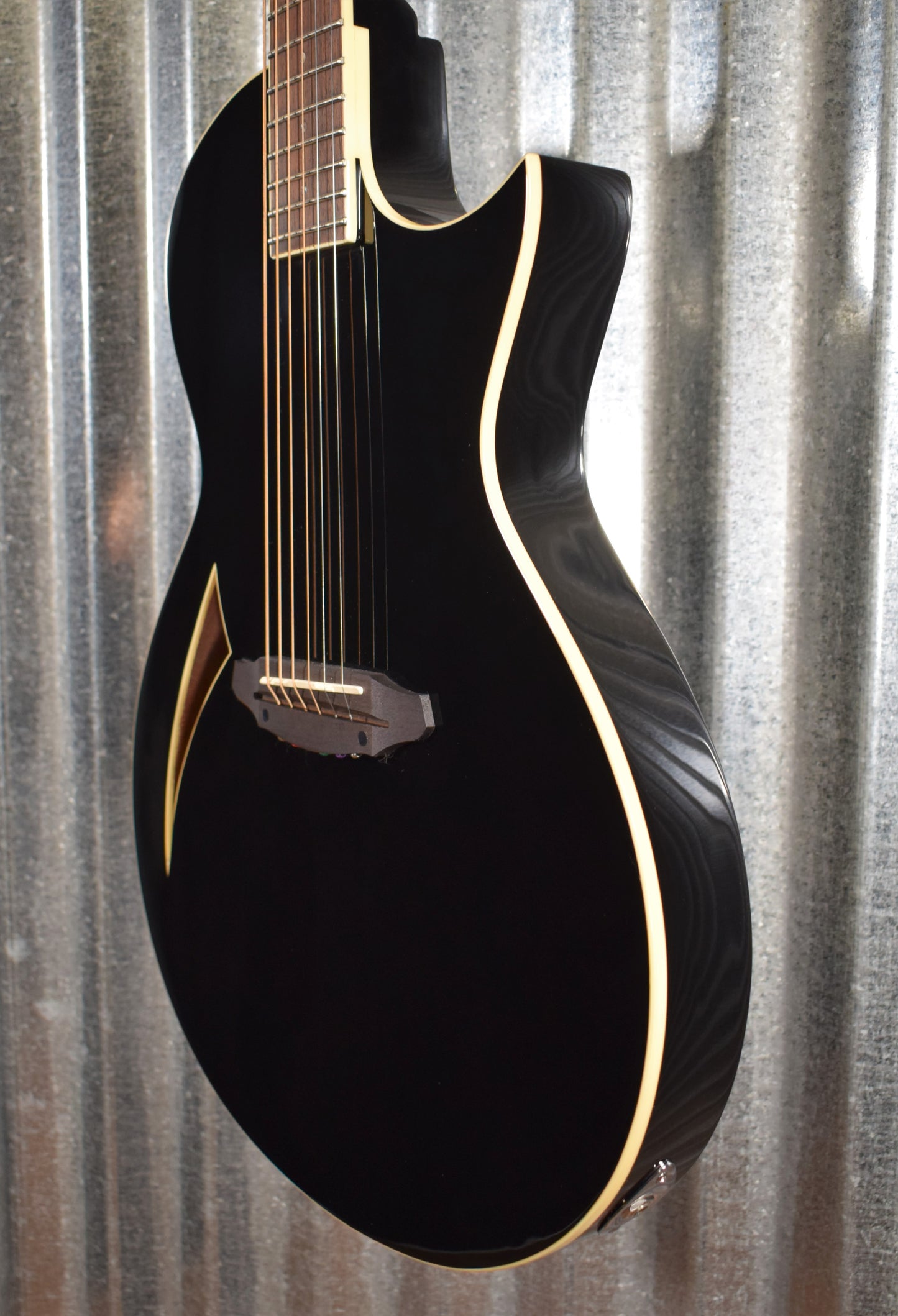 ESP LTD TL-6 Thinline Acoustic Electric Guitar Black LTL6BLK & Case #1541
