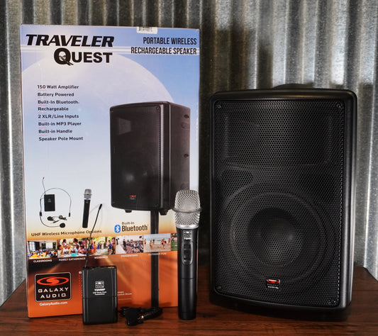 Galaxy Audio Quest TQ8-24HVN Portable Battery Powered PA System Wireless Handheld & Lav