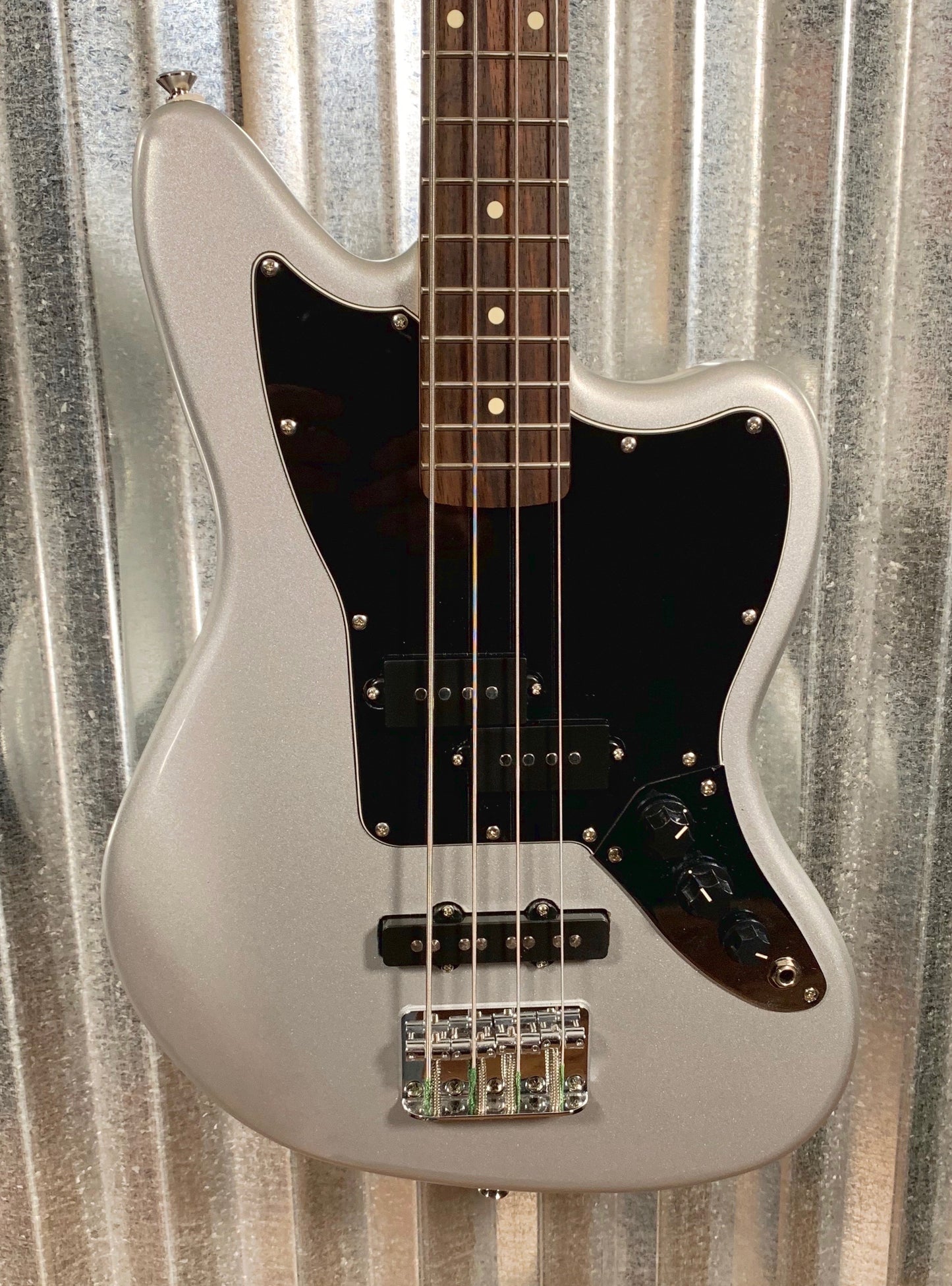 Fender Squier Vintage Modified Jaguar Short Scale 4 String Bass Silver # 0540 Used