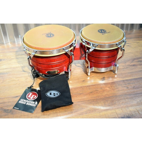 LP Latin Percussion Generation II Traditional Rim Bongos Wine Red LP201A-2RW