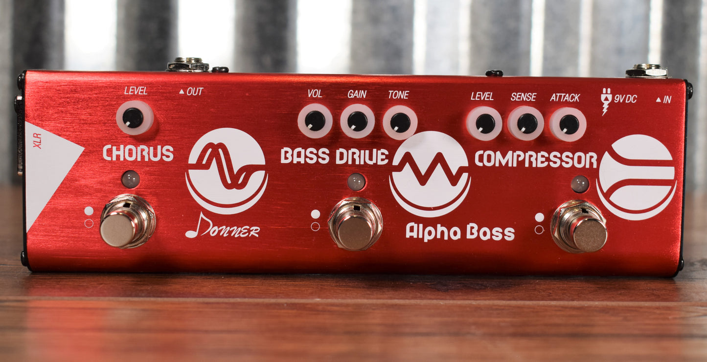 Donner Alpha Series Bass Chorus Overdrive Compression DI Multi Effect Pedal Used