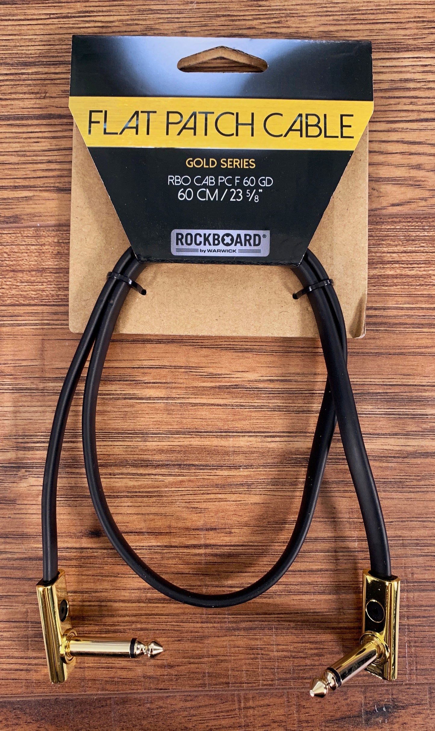 Warwick Rockboard Flat Patch Guitar Bass Pedalboard Cable 60 cm 23.62" Gold