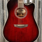 D'Angelico Premier Bowery Dreadnought CE Trans Black Cherry Acoustic Electric Guitar #2025