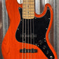 G&L USA JB-5 5 String Jazz Bass Clear Orange & Case JB5 Blem #1110