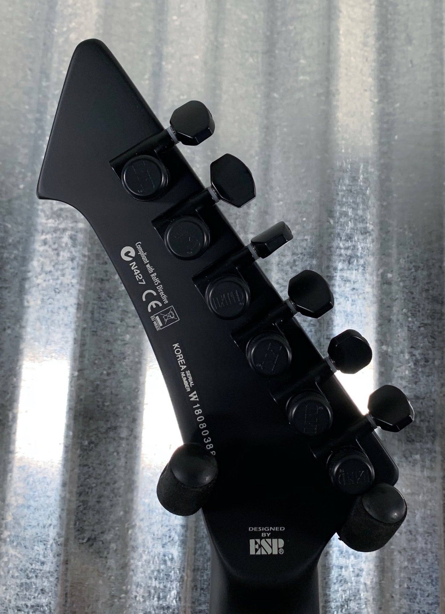 ESP LTD Vulture Black Satin James Hetfield Guitar & Case LVULTUREBLKS #0388 Demo