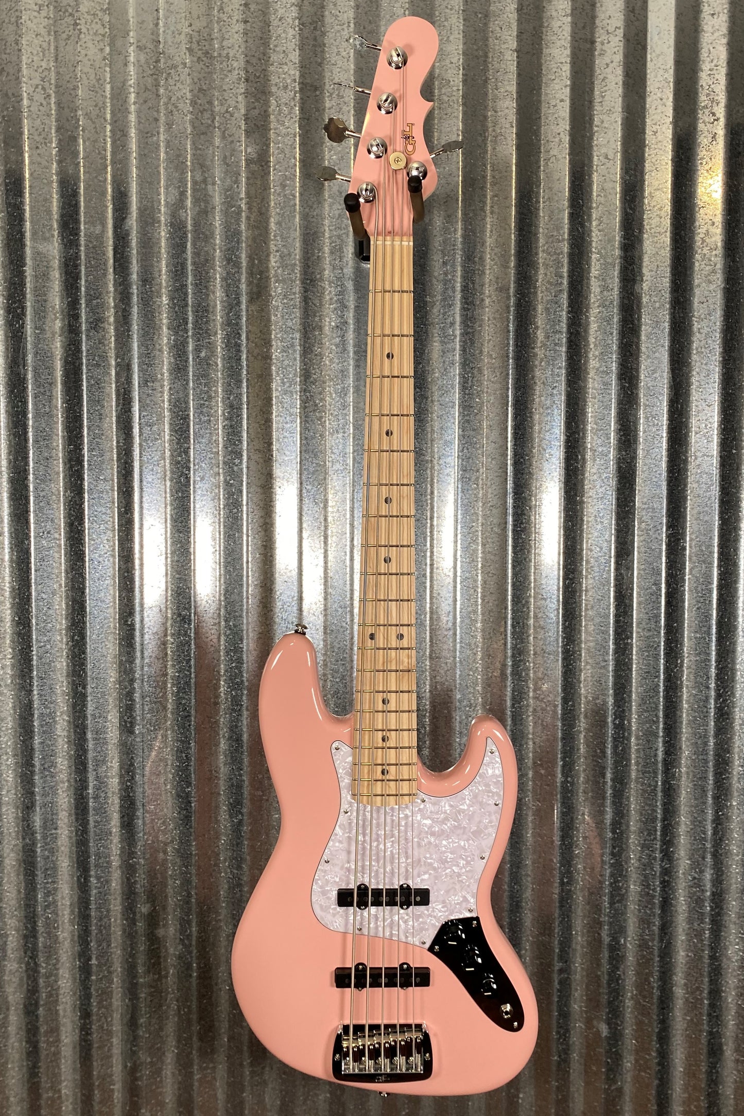 G&L USA JB5 Shell Pink 5 String Bass JB-5 & Case #7293