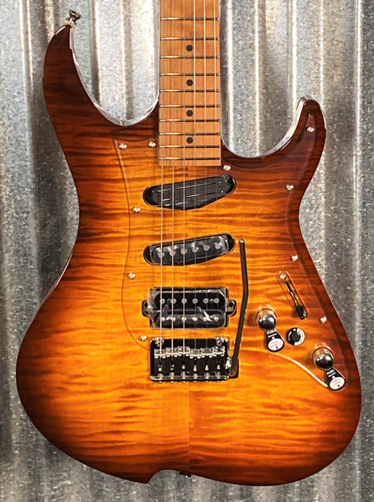 Vola OZ RV TNC LTE Light Tiger Eye Burst Guitar & Case #7223