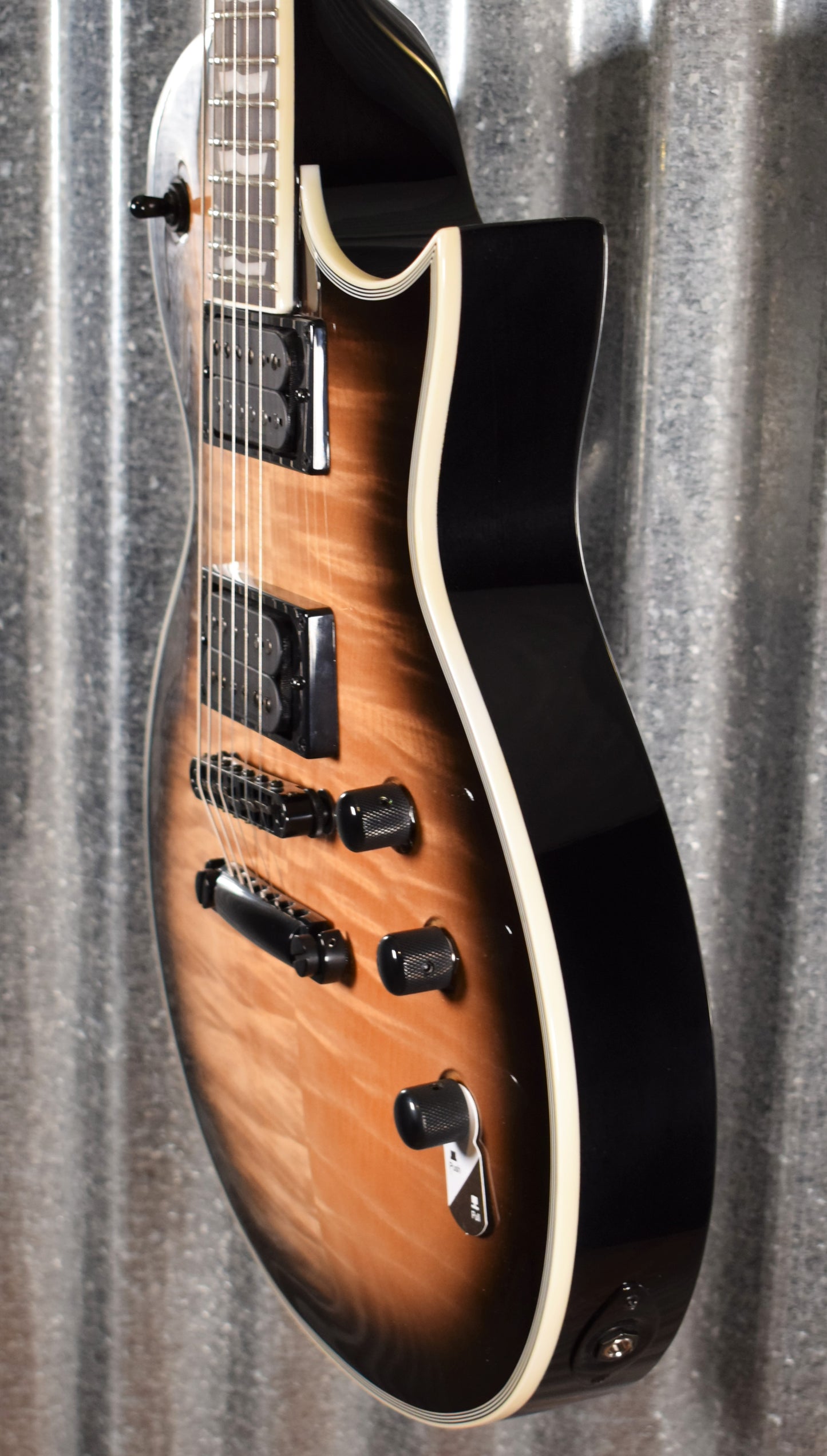 ESP LTD EC-1000T Flame Black Natural Burst Seymour Duncan Guitar LEC1000TFMBLKNB #0219 Demo