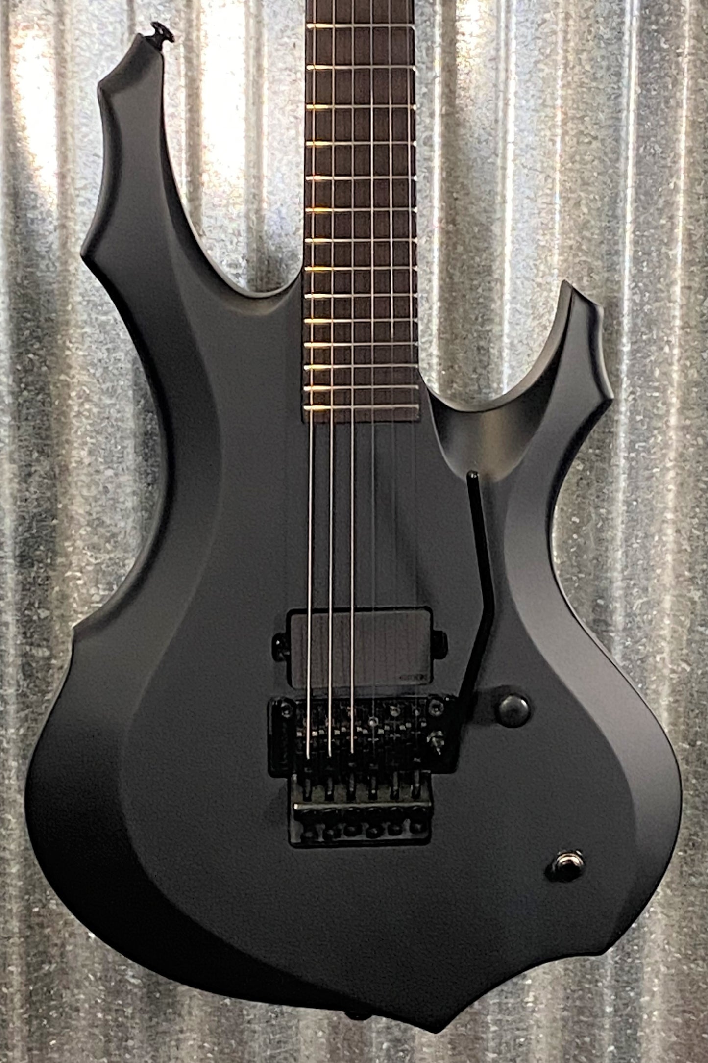 ESP LTD F Black Metal Floyd Rose EMG Black Satin Guitar LFBKMBLKS #1524 Used