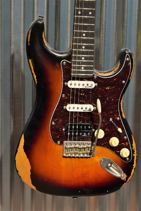 Vintage Icon V6HMRSB HSS Relic Sunburst Distressed Wilkinson Guitar & Case #230