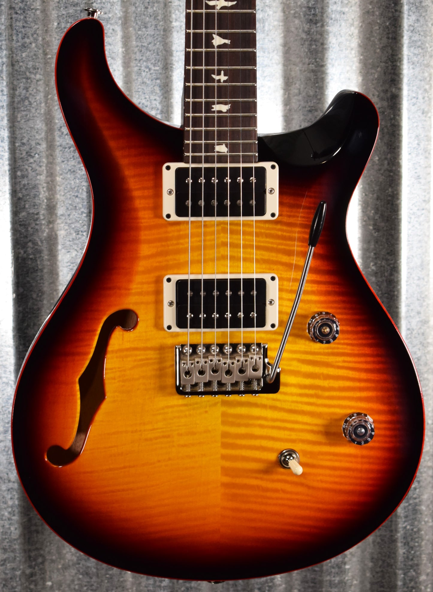 PRS Paul Reed Smith USA CE 24 Semi Hollow Tri Color Burst Binding Guitar & Bag CE24 #0575