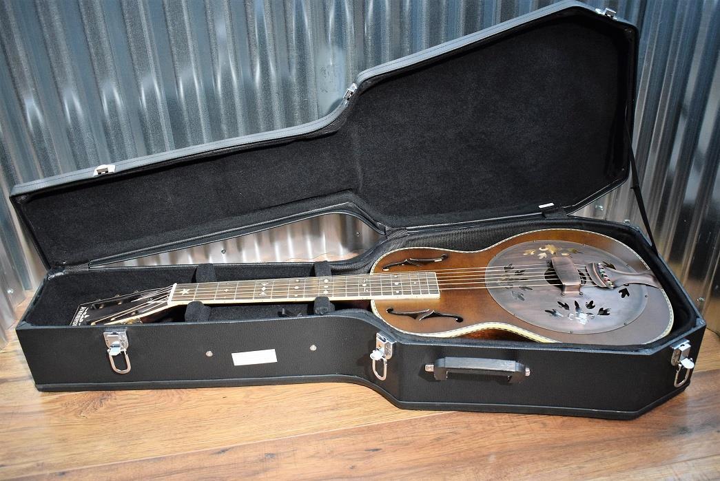 Washburn R360K Distressed Bronze Parlor Resonator Acoustic Guitar & Case #498