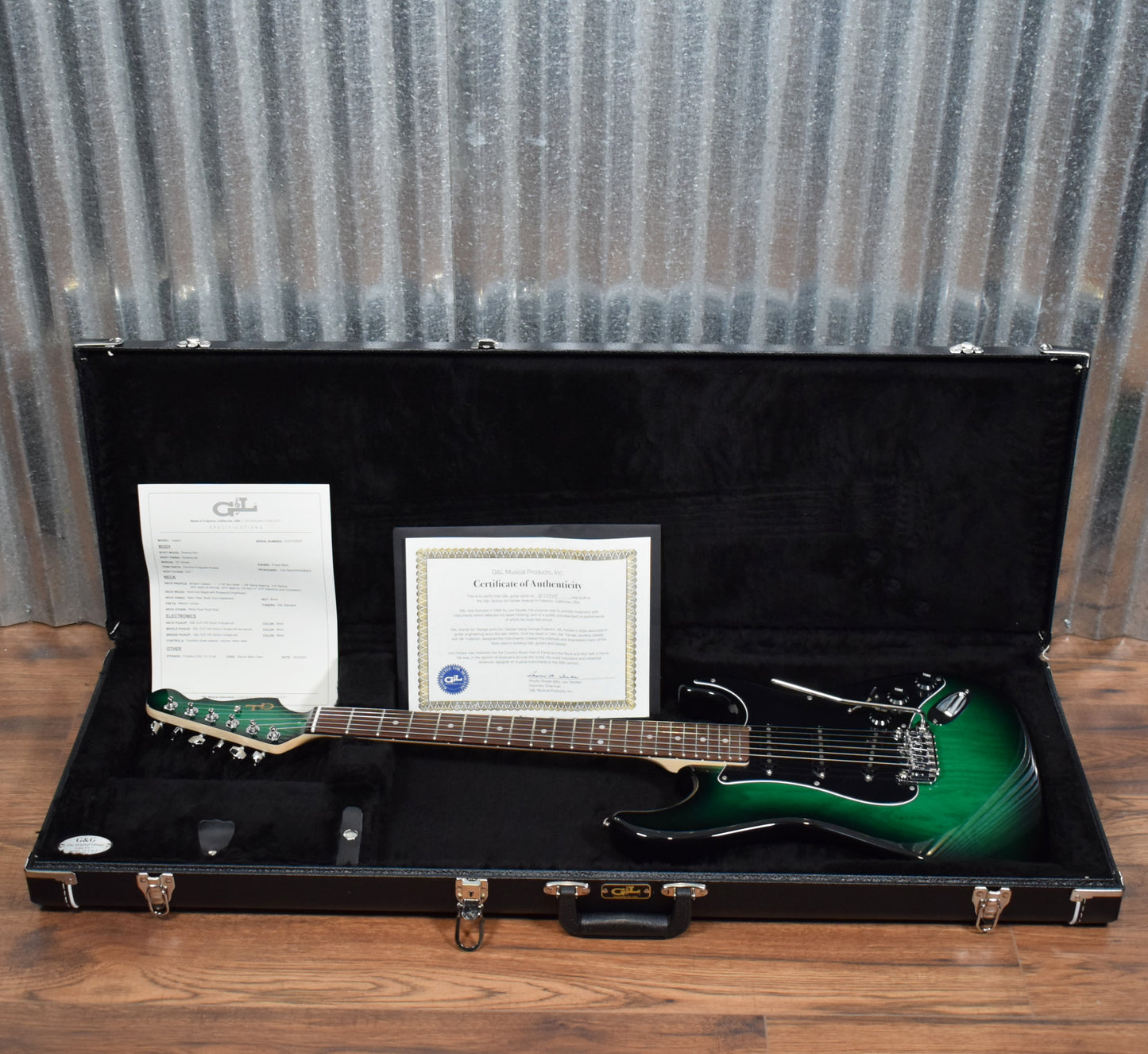 G&L USA Legacy Greenburst  Rosewood Satin Neck Guitar & Case #5347