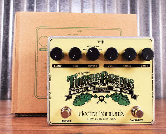 Electro-Harmonix EHX Turnip Greens Overdrive Reverb Guitar Effect Pedal