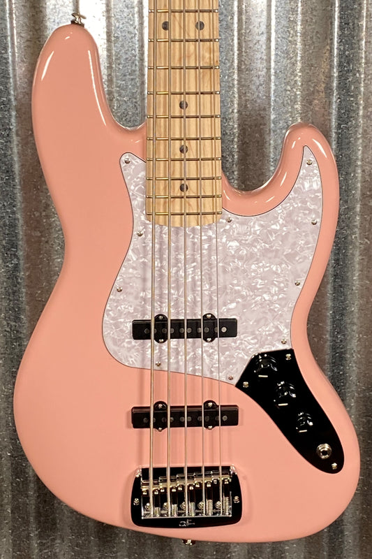 G&L USA JB5 Shell Pink 5 String Bass JB-5 & Case #7293