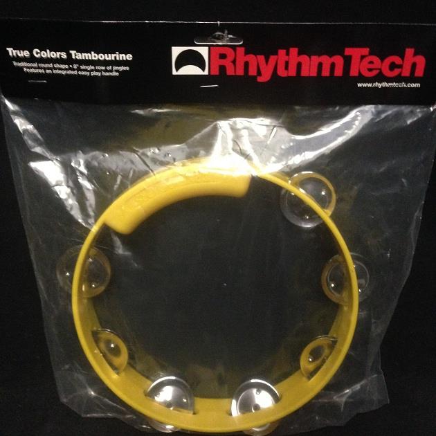 Rhythm Tech True Colors 8" Yellow Tambourine w/ Nickel Jingles