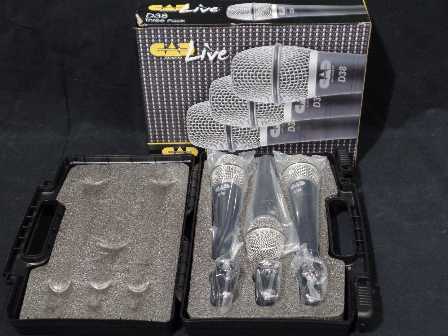 CAD Audio Live D38 Super Cardioid Dynamic Instrument Microphone 3 Pack D38X3