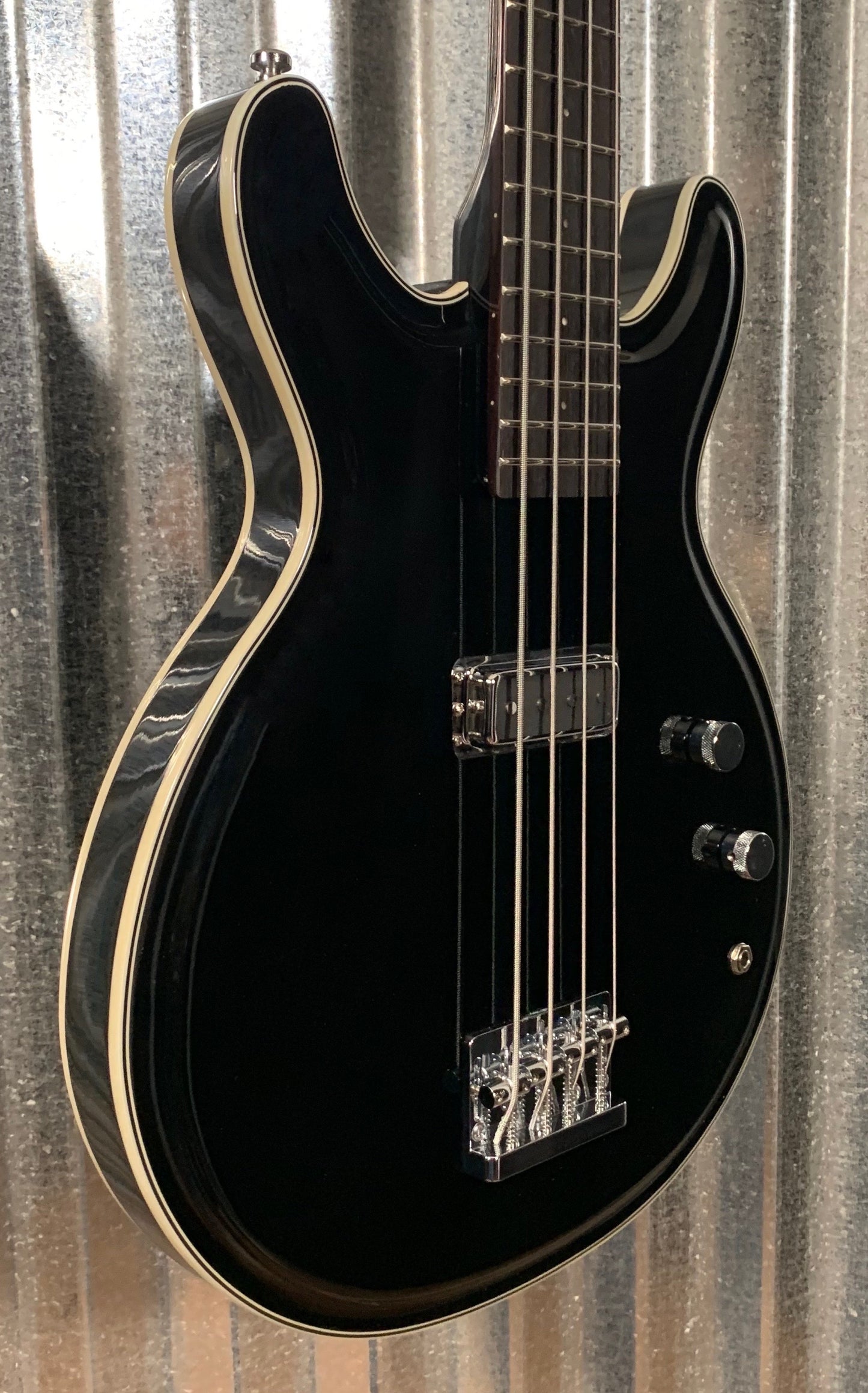 Eastwood Black Widow Chambered 4 String Bass Black