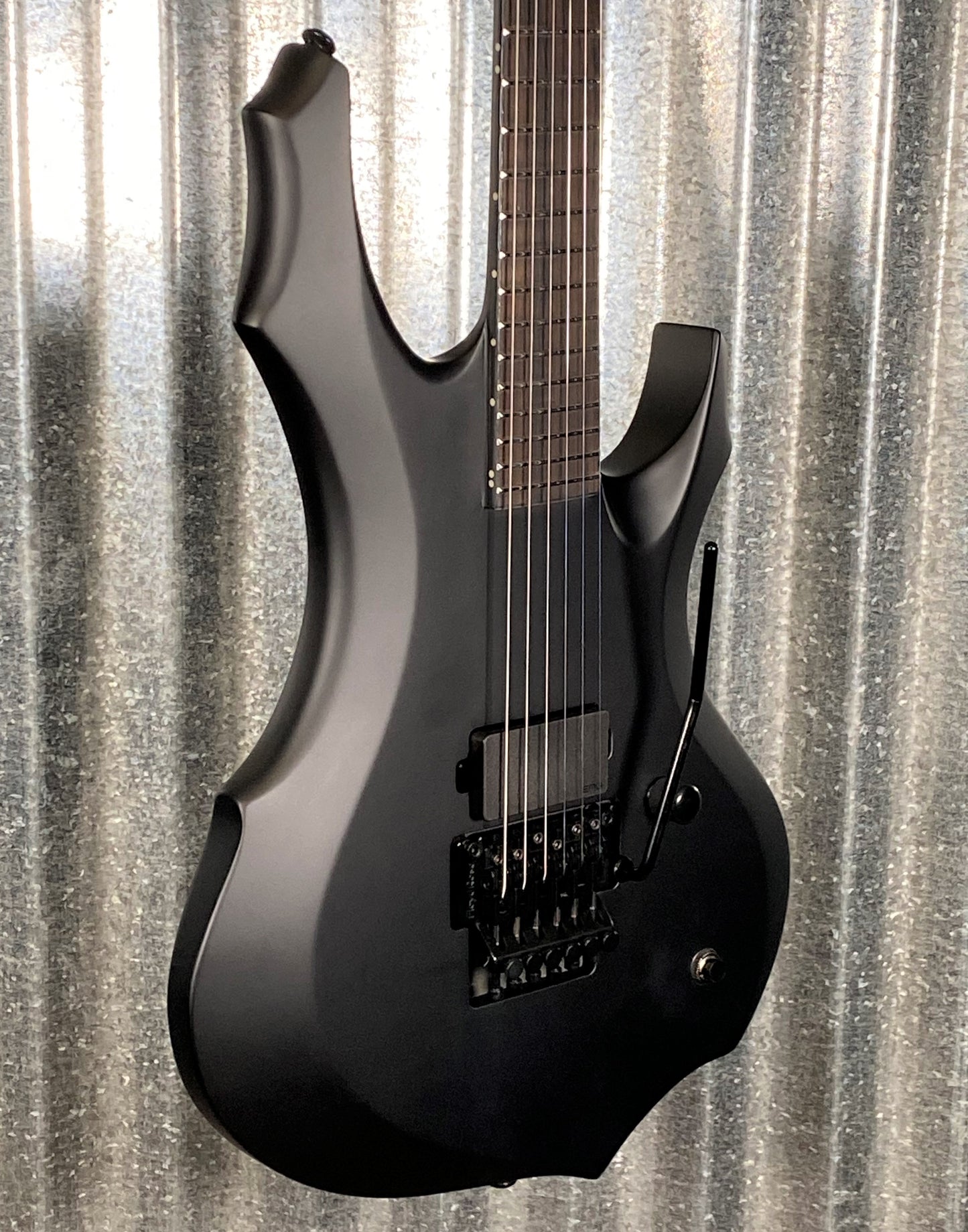 ESP LTD F Black Metal Floyd Rose EMG Black Satin Guitar LFBKMBLKS #1530 Used