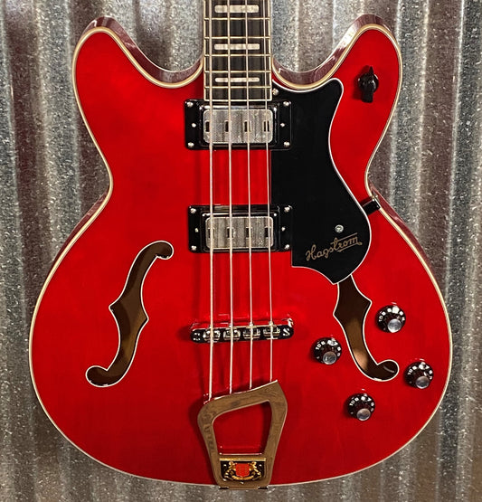 Hagstrom VIKB-WCT Viking 4 String Semi Hollow Short Scale Bass Wild Cherry Transparent #0801
