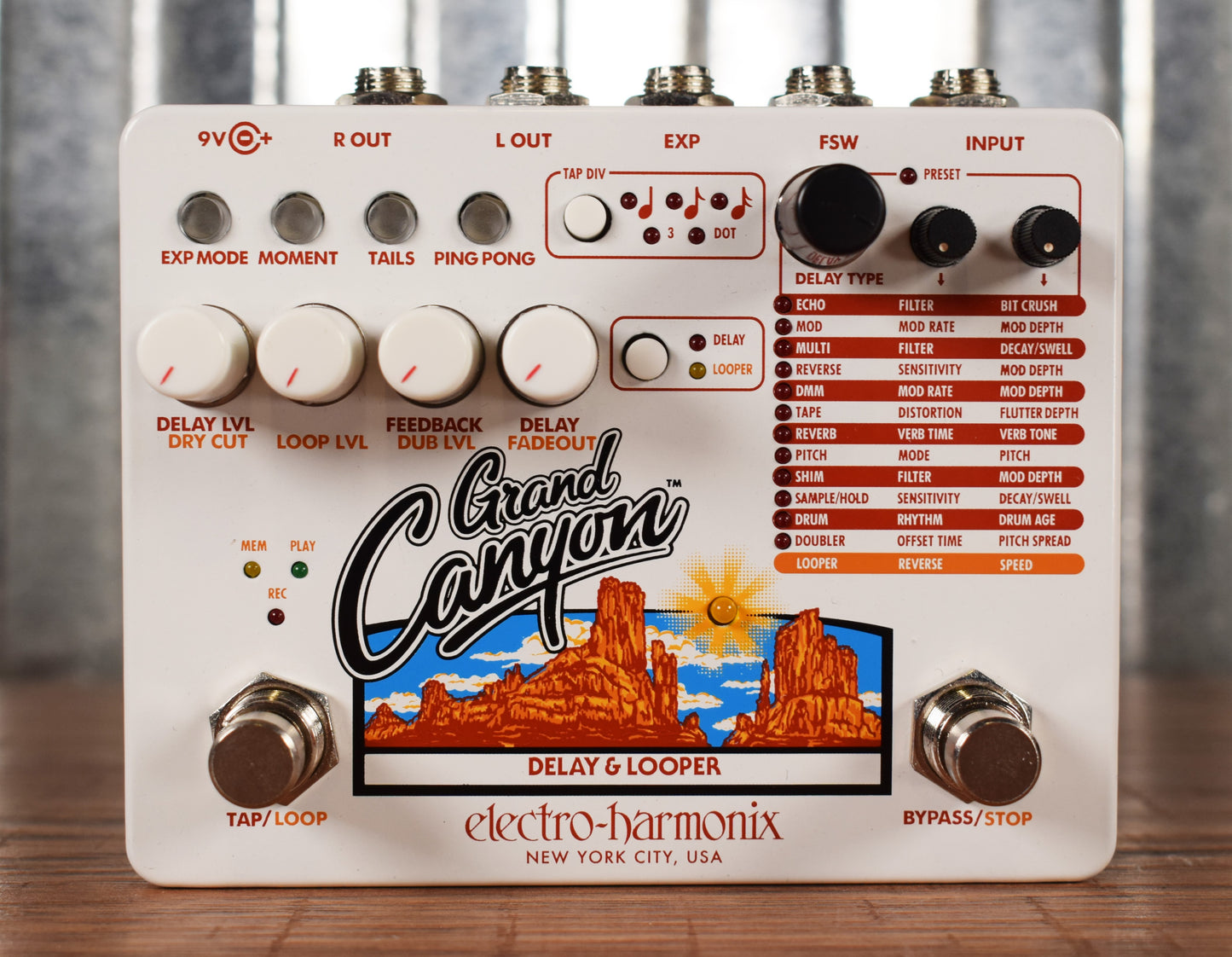 delay looper pedal Electro-Harmonix EHX Grand Canyon Delay & Looper Guitar Effect Pedal – Specialty Traders