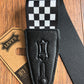 Levy's MP-28 2" Adjustable Print Poly Guitar & Bass Strap Checkerboard Black White