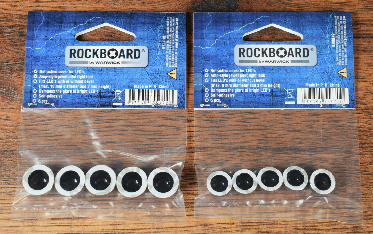 Warwick Rockboard Guitar Effect Pedal LED Damper Jewel Small 8mm & Large 10.50mm Set of 10