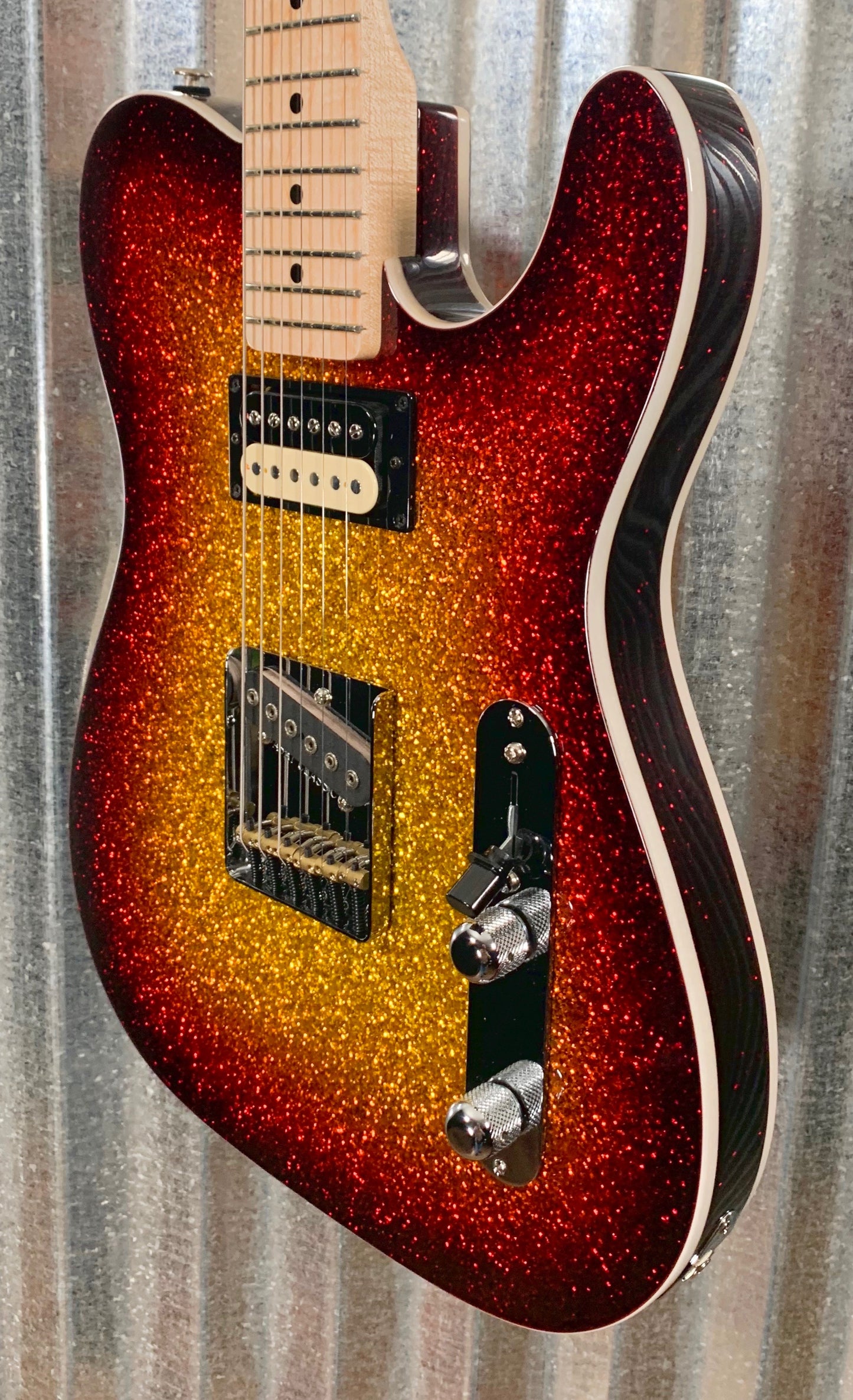 G&L Guitars USA Custom Shop ASAT Bluesboy 3 Tone Sunburst Flake Guitar & Case #5012