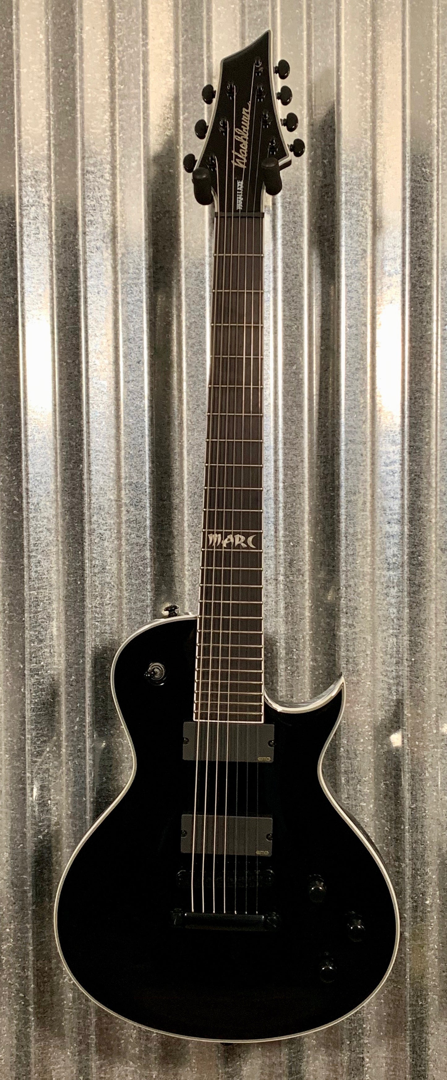 Washburn Parallax L27 Marc Rizzo 7 String Black EMG 707 Guitar PXL-MR27B-D #0216