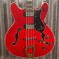 Hagstrom VIKB-WCT Viking 4 String Semi Hollow Short Scale Bass Wild Cherry Transparent #0723