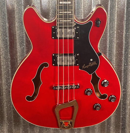 Hagstrom VIKB-WCT Viking 4 String Semi Hollow Short Scale Bass Wild Cherry Transparent #0723
