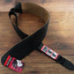 Levy's MRH4GF-BLK Right Height 3.5” Garment Leather Padded Bass Guitar Strap Black