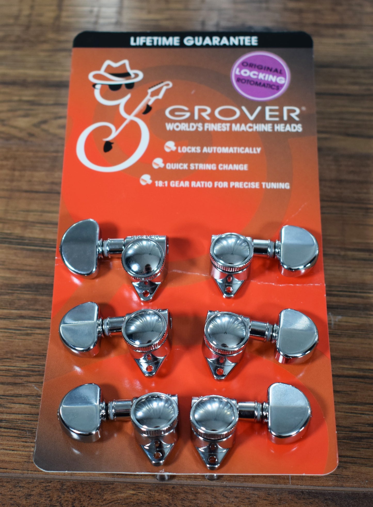 Grover GX1237 106C 3+3 Locking Rotomatic Guitar Tuners Left Handed Used