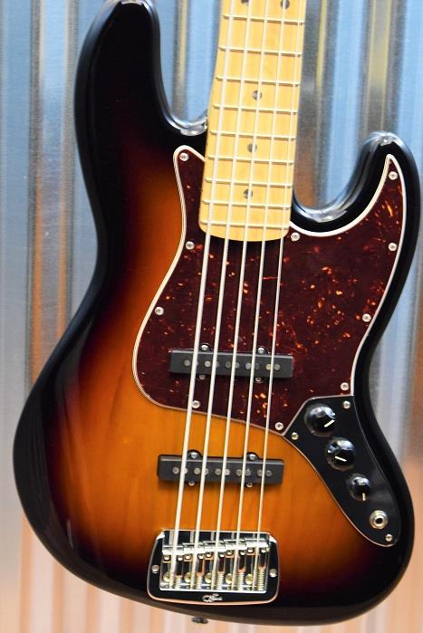 G&L Guitars USA JB-5 5 String Jazz Bass JB 3 Tone Sunburst & Case 2016 #7135