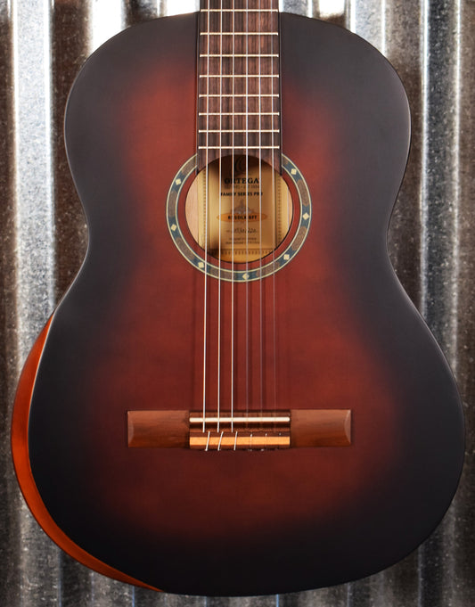 Ortega R55DLX-BFT Solid Top Nylon String Acoustic Guitar Bourbon Fade #0220