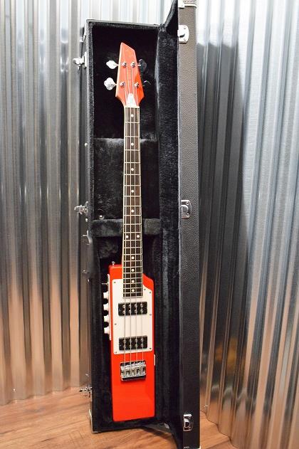 Eastwood Guitars La Baye 2x4 Bass DEVO Red & Hard Case #0198