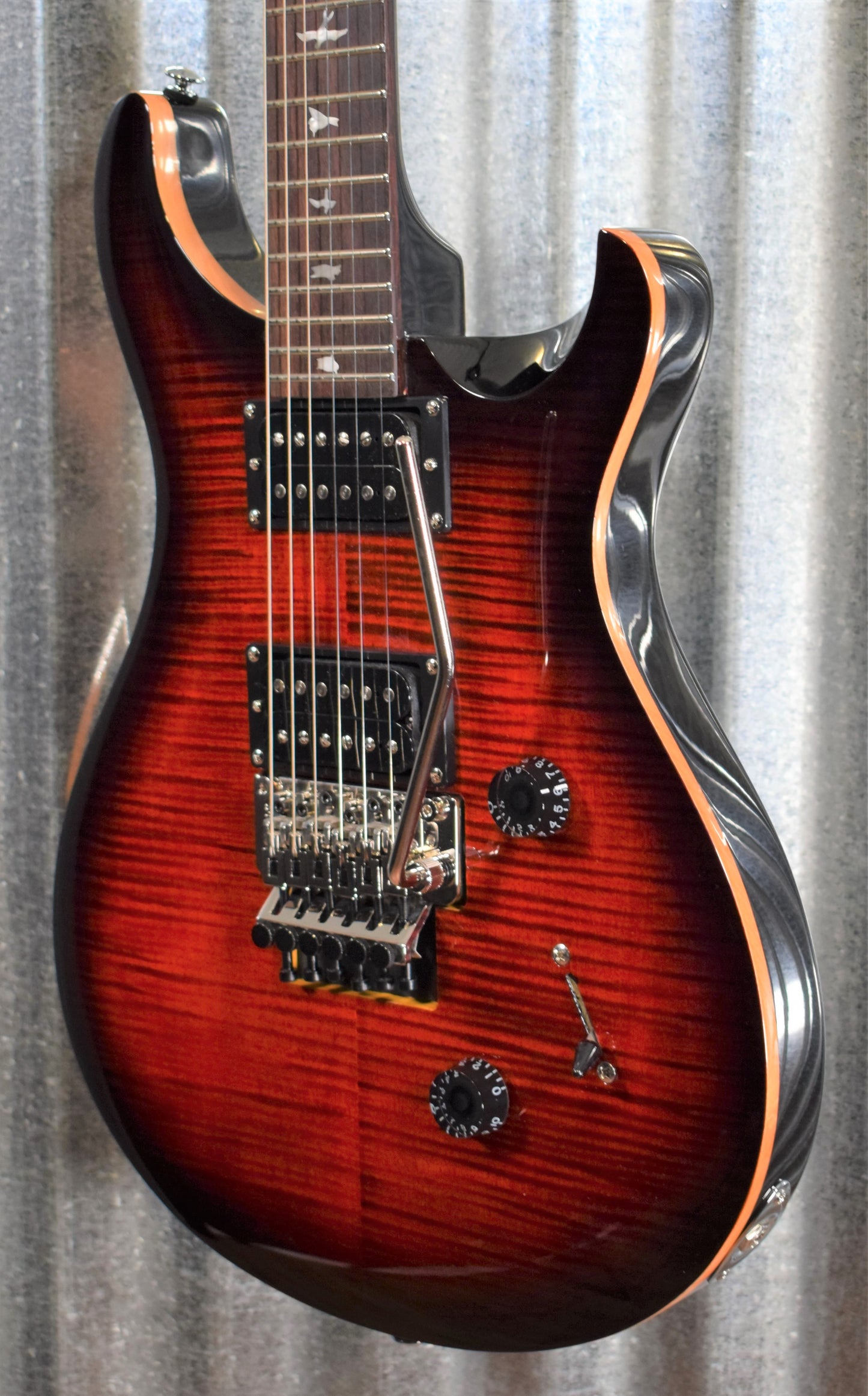 PRS Paul Reed Smith SE Custom 24 Floyd Fire Red Burst Guitar & Bag #1309