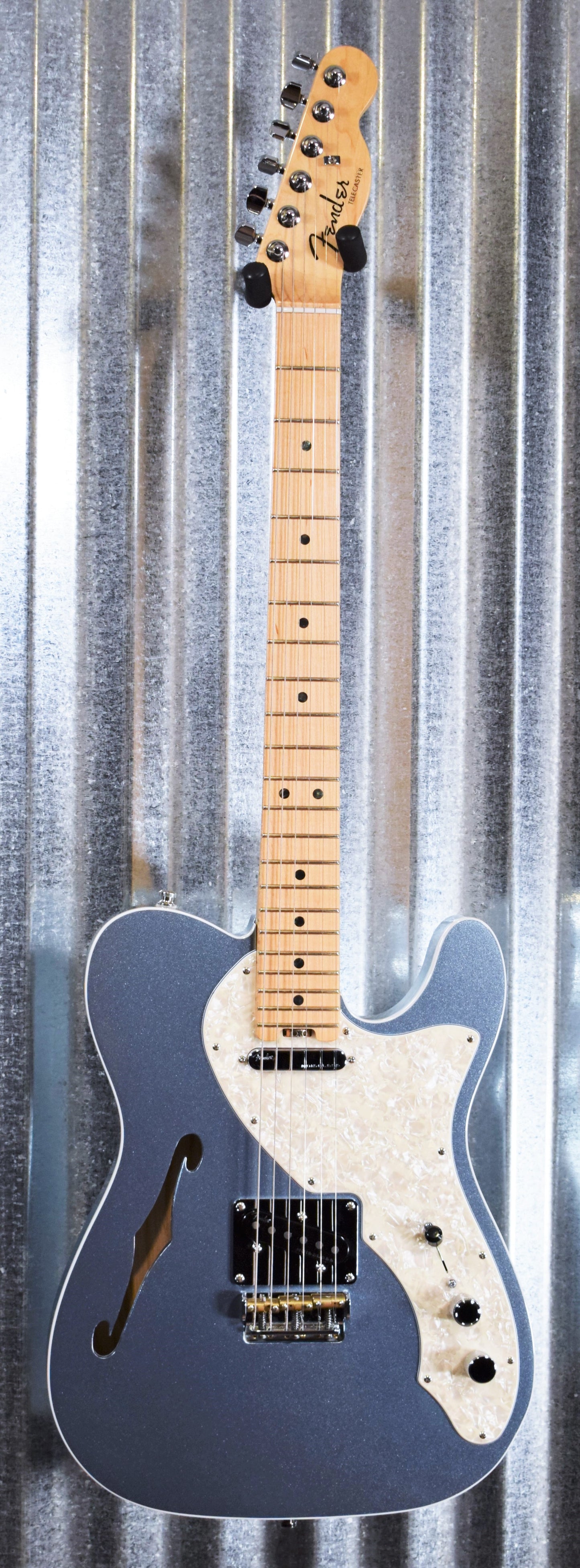 Fender American Elite Telecaster Thinline Mystic Ice Blue Guitar & Case Used