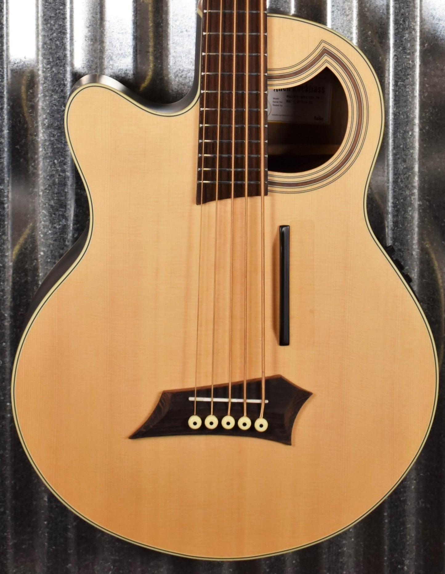 Warwick Rockbass Alien Deluxe Acoustic Electric 5 String Bass Left Hand Natural & Bag #4920