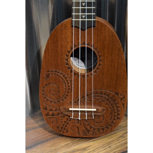 Luna Tattoo Pineapple Mahogany Pack Soprano Ukulele  - Tuner, Book & Bag