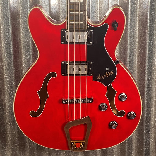 Hagstrom VIKB-WCT Viking 4 String Semi Hollow Short Scale Bass Wild Cherry Transparent #0622