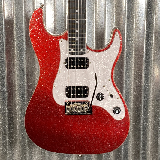 Jet JS500RDS HH Strat Style Guitar Bound Red Sparkle Blem #0008