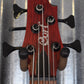 Cort Artisan B5 Plus AS RM 5 String Bass Roasted Neck Open Pore Burgundy Blem #7563