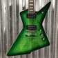 Westcreek Revenge Explorer Flame Transparent Green Burst Guitar #0426 Used