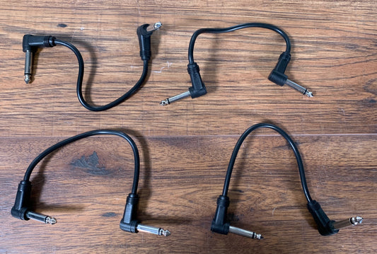 Behringer Right Angle 6" Black Guitar Bass Effects Pedalboard Patch Cable 4 Pack