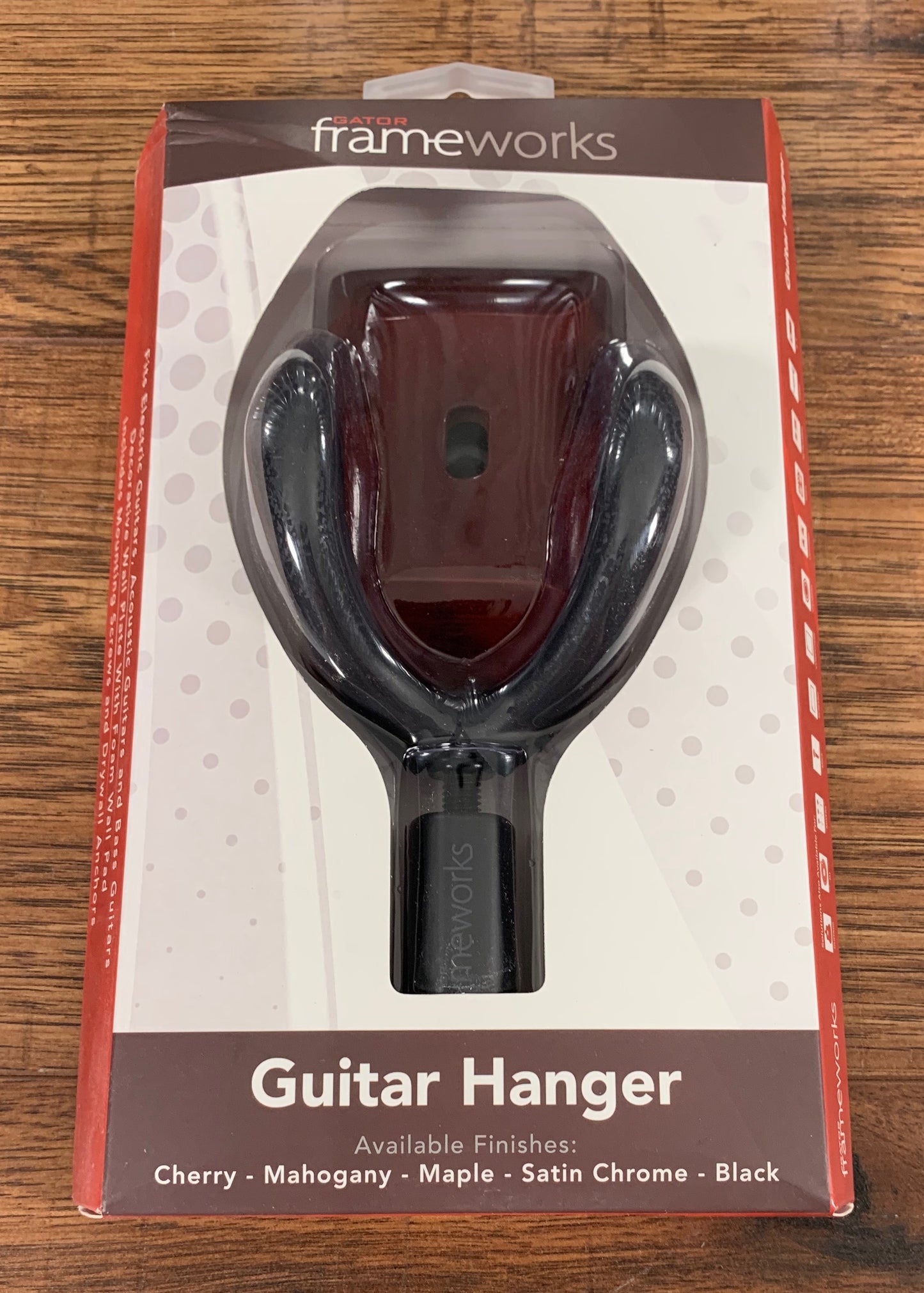 Gator Frameworks GFW-GTR-HNGRCHR Guitar Wall Hanger Cherry