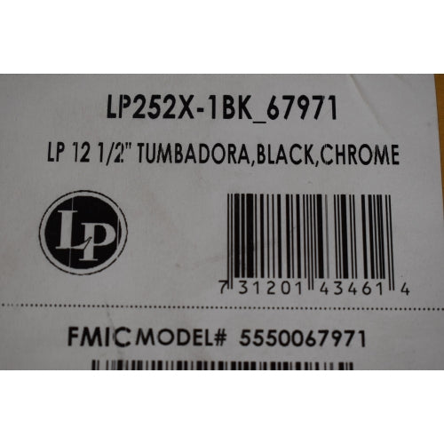 LP Latin Percussion Original 12 1/2" Fiberglass Tumba Black Chrome LP252X-1BK