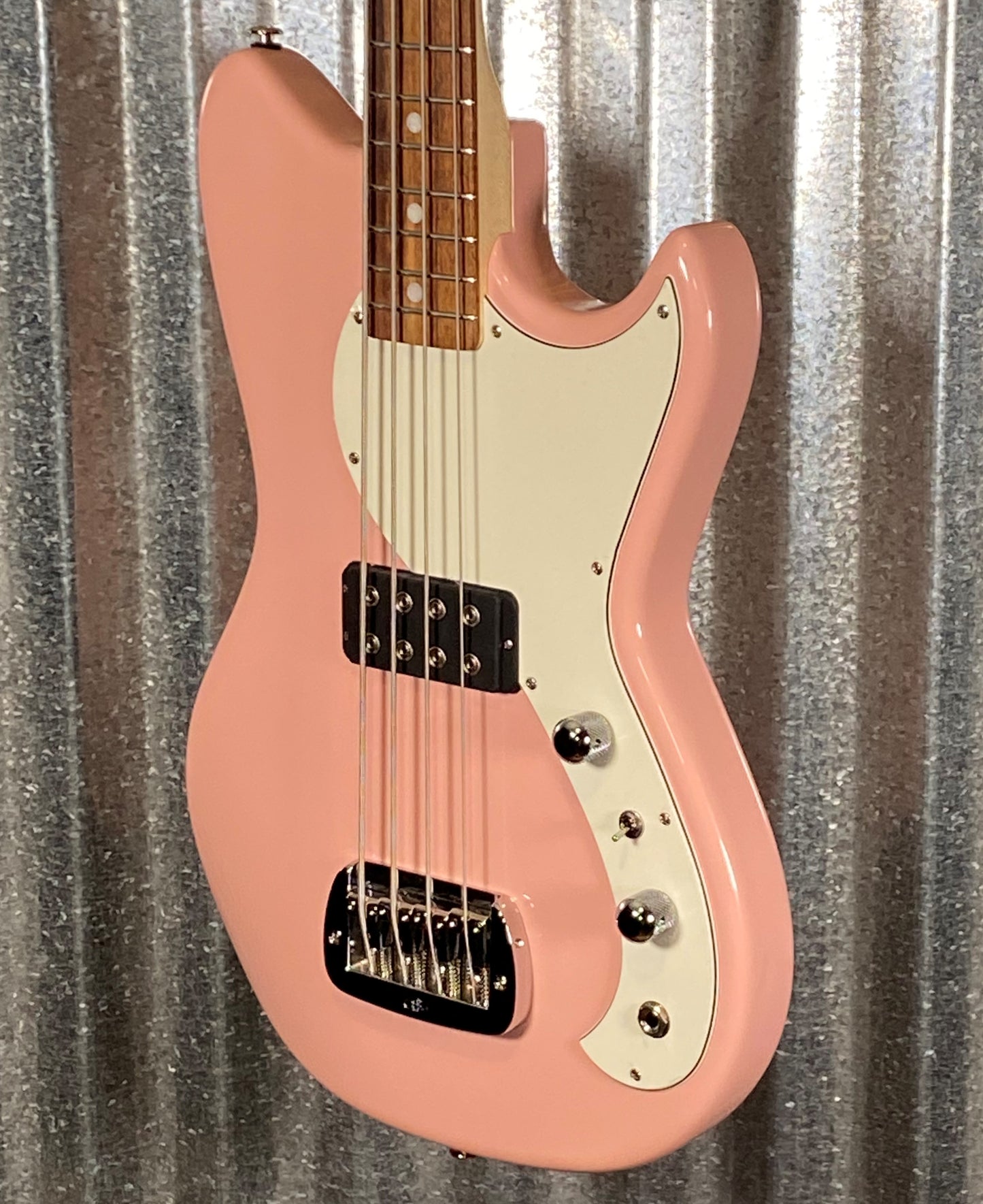 G&L USA Fallout Bass Shell Pink 4 String Short Scale Bass & Bag #6179 Used
